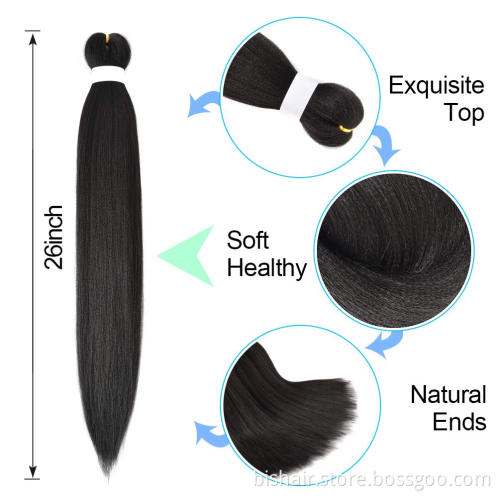 Professional Itch Free Hot Setting Perm Yaki Texture Prestretched Braiding Hair (#1B)Yaki Pony Yaku Wave Braiding Hair Extension